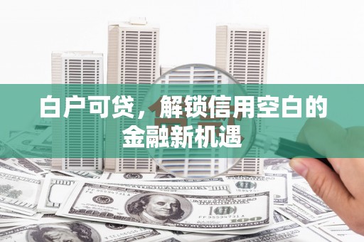 石楼白户可贷，解锁信用空白的金融新机遇