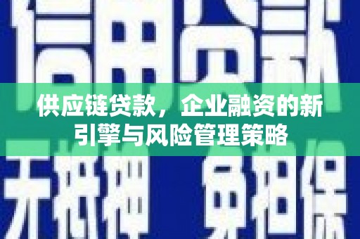 石楼供应链贷款，企业融资的新引擎与风险管理策略