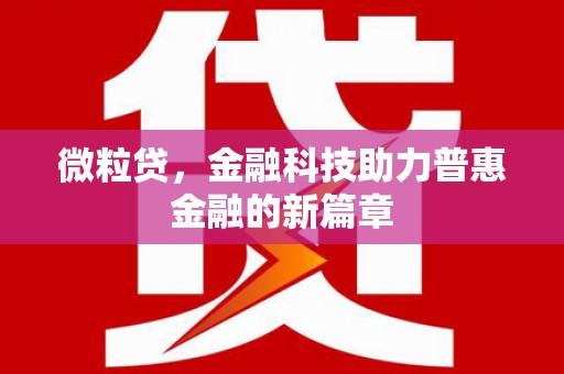 石楼微粒贷，金融科技助力普惠金融的新篇章