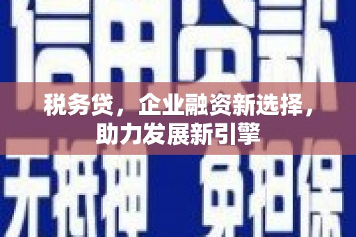 石楼税务贷，企业融资新选择，助力发展新引擎