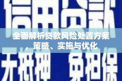 石楼全面解析贷款风险处置方案，策略、实施与优化