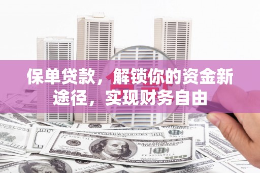 石楼保单贷款，解锁你的资金新途径，实现财务自由