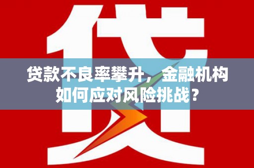 石楼贷款不良率攀升，金融机构如何应对风险挑战？
